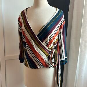 Stradivarius Print Wrap Top